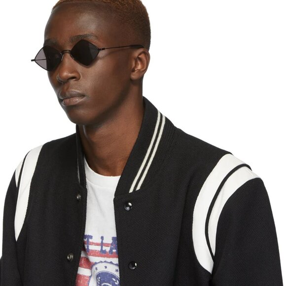Saint Laurent Men Sunglasses Black Geometric SL302 LISA 002 BRAND NEW
